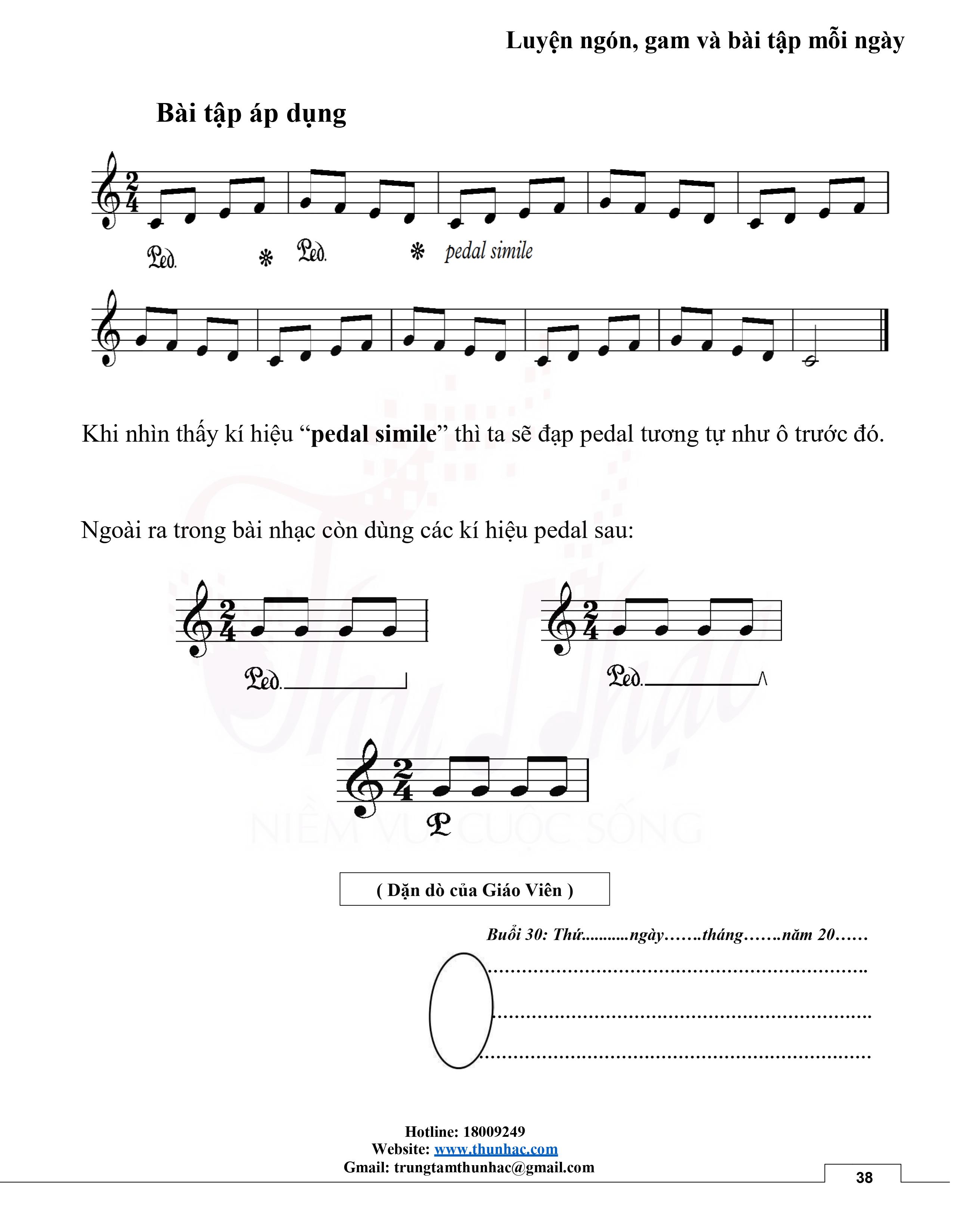 bài tập Pedal Piano cơ bản