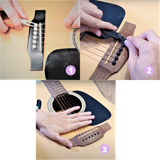 Cách tháo chốt dây đàn guitar acoustic