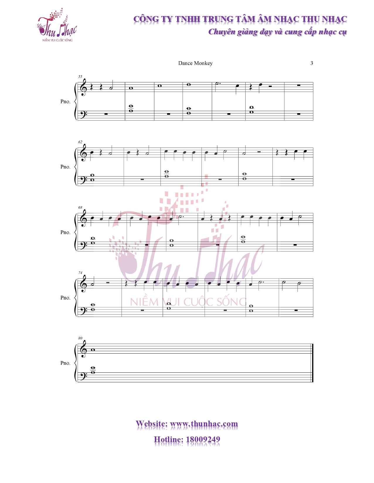 Sheet nốt bản nhạc "Dance Monkey"