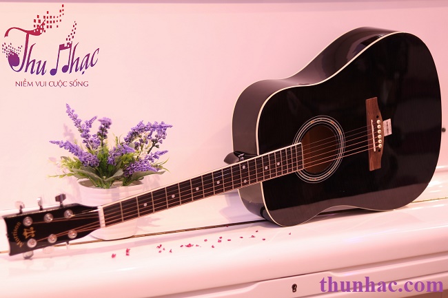(Guitar Acoustic Morrison màu đen bóng)