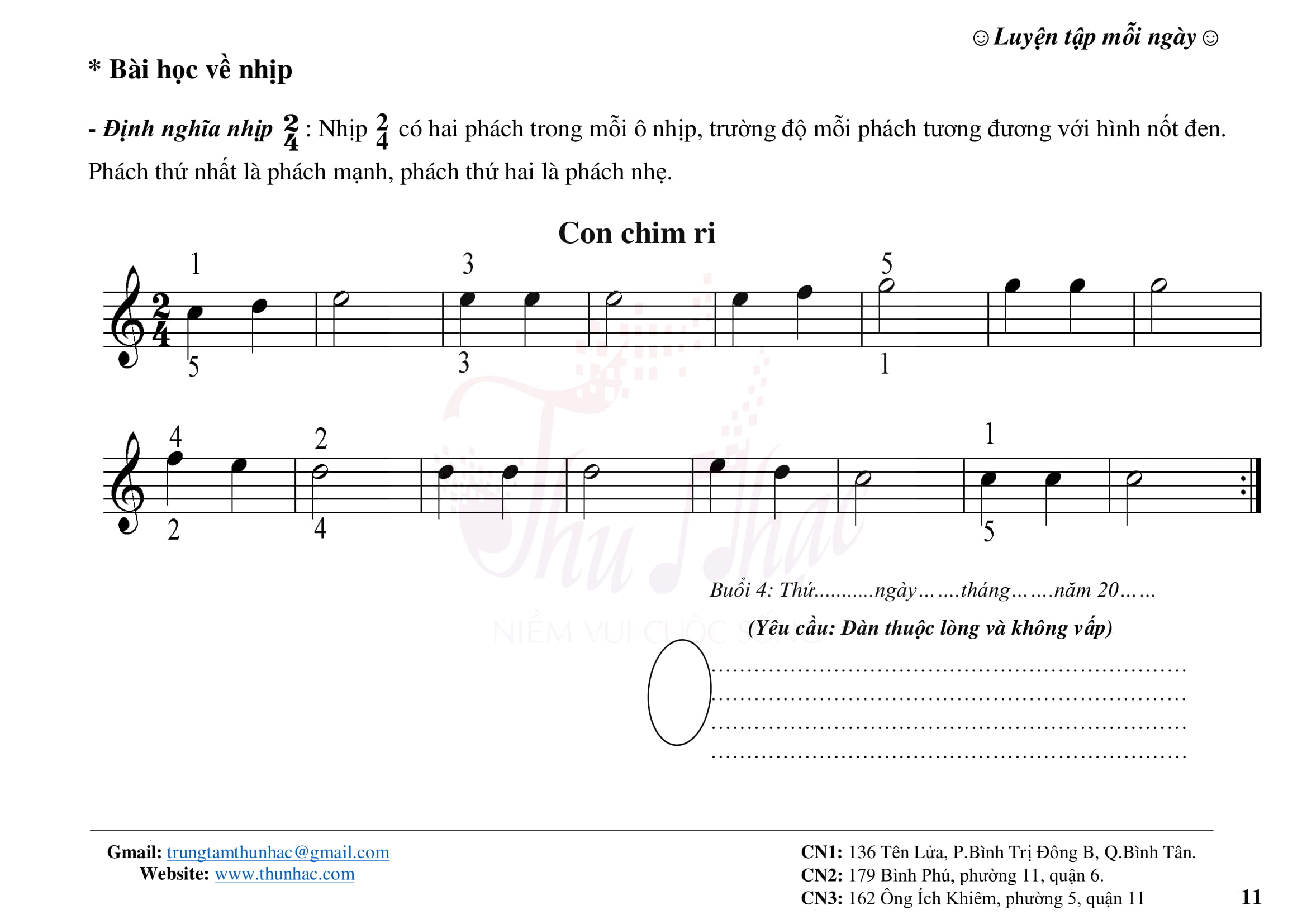 các loại nhịp và phách cơ bản trong Piano