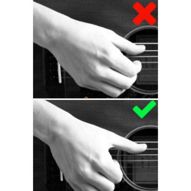 Tư thế tay phải khi chơi đàn guitar