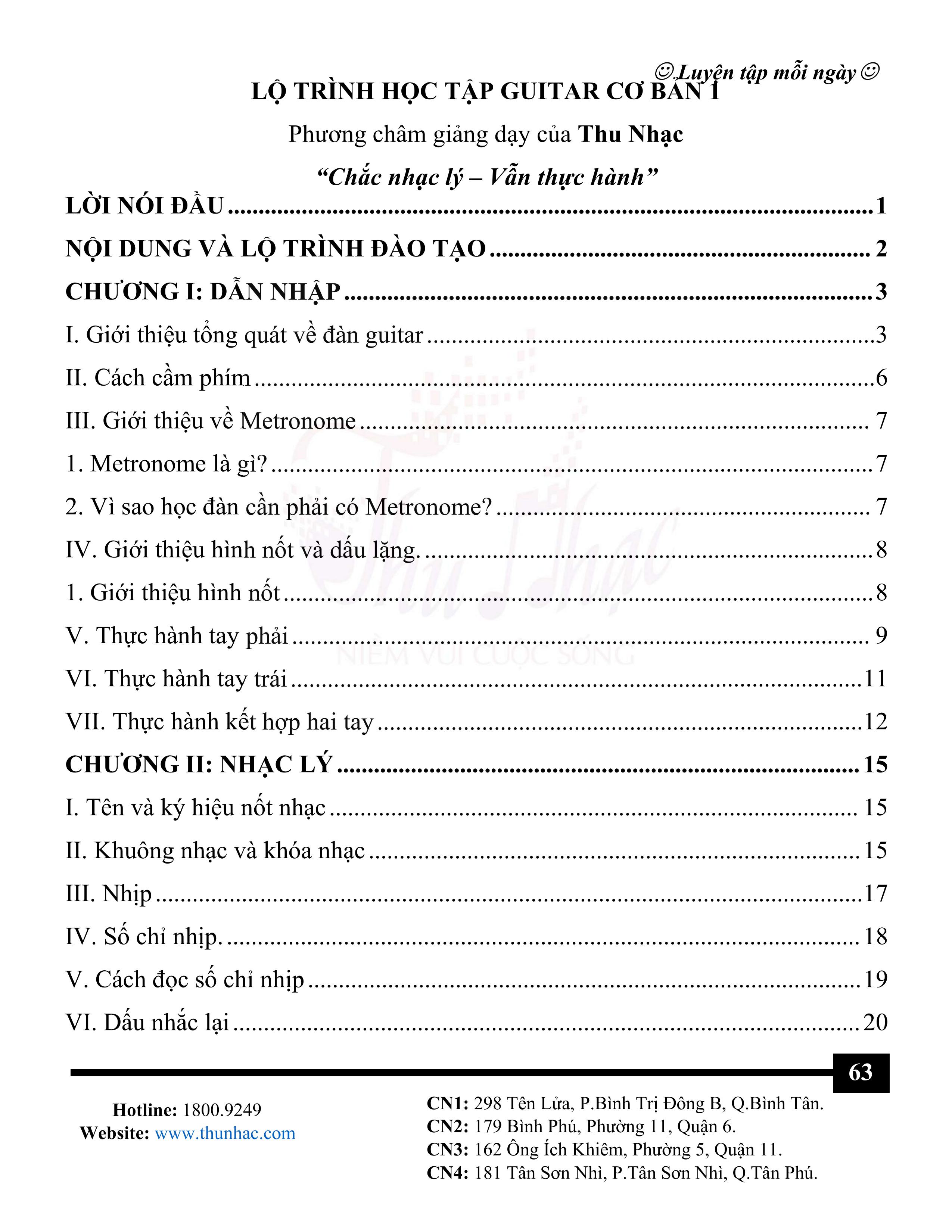 Lộ trình học đàn guitar cơ bản online