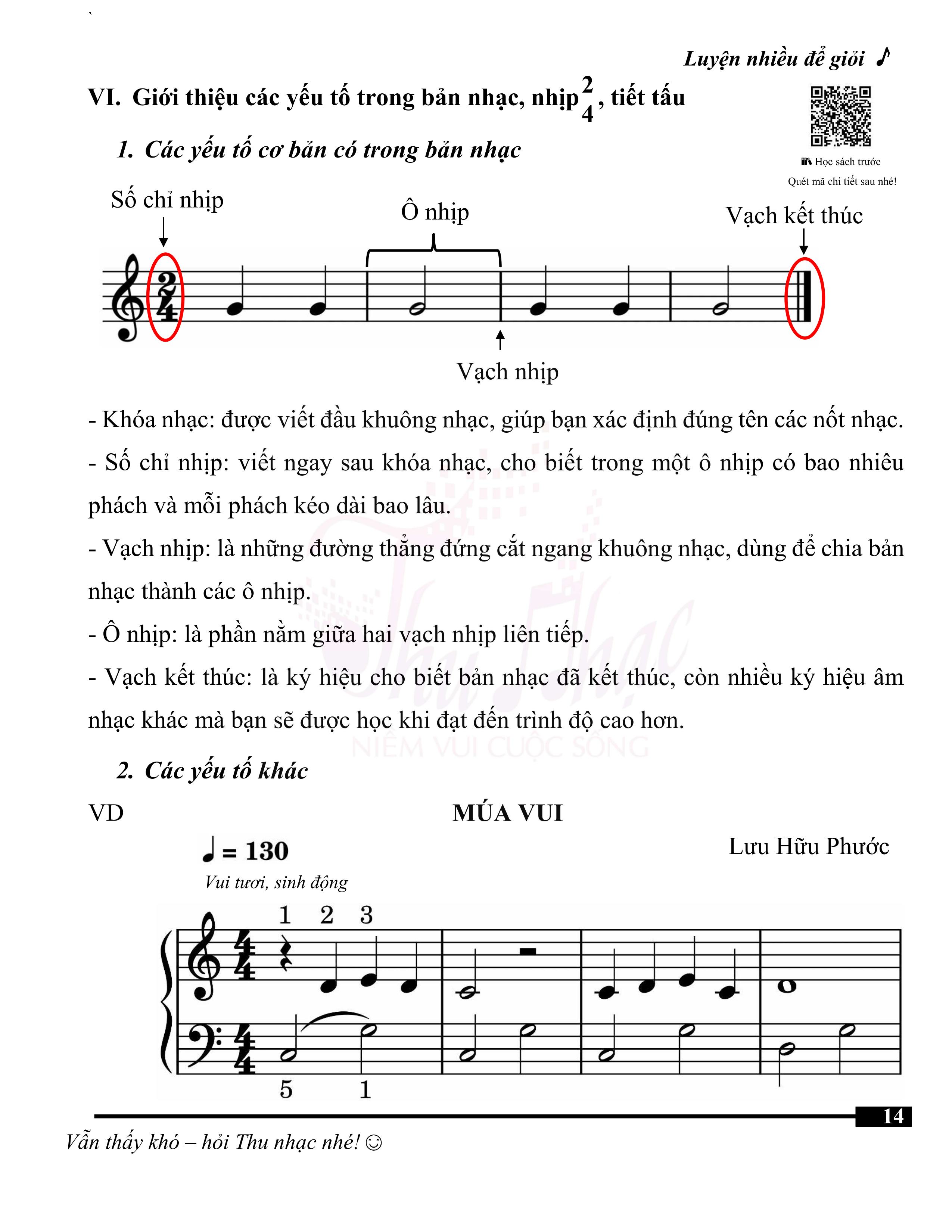 Các yếu tố cơ bản trong bản nhạc piano