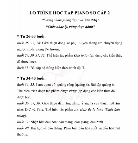 lộ trình học piano cơ bản