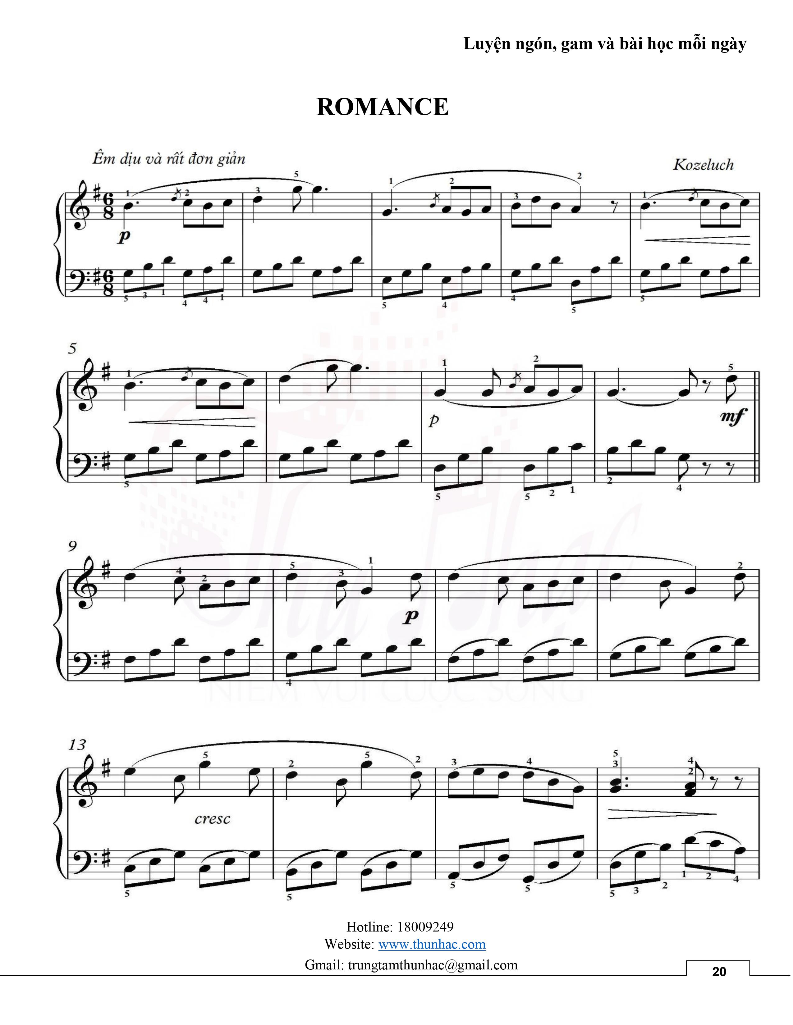 Sheet Piano "Romance"