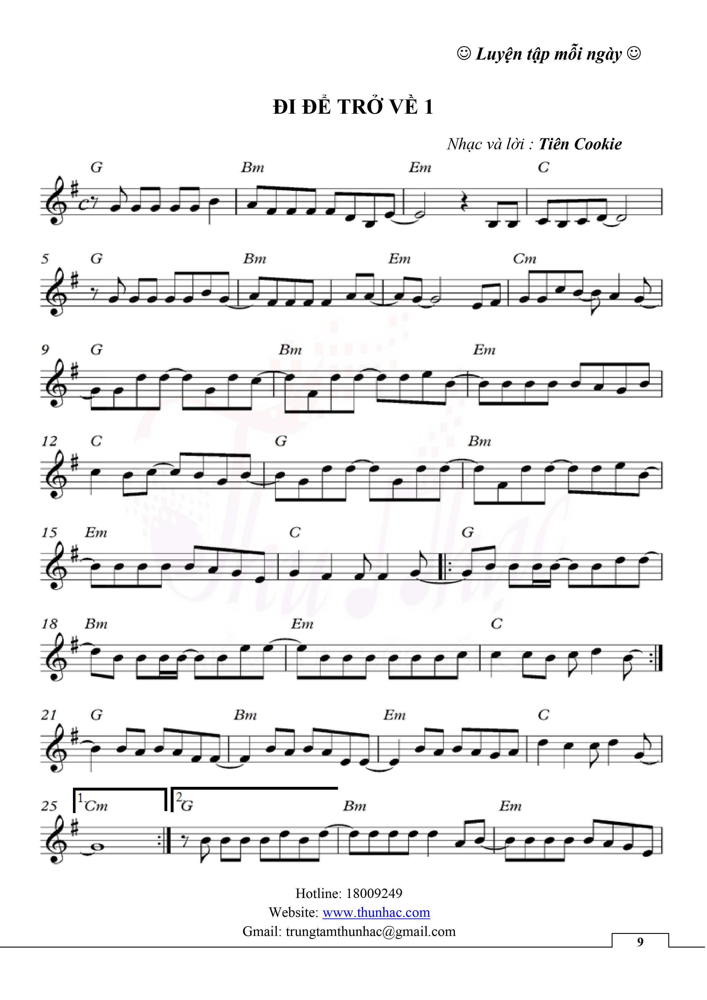 Sheet Guitar Đi để trở về