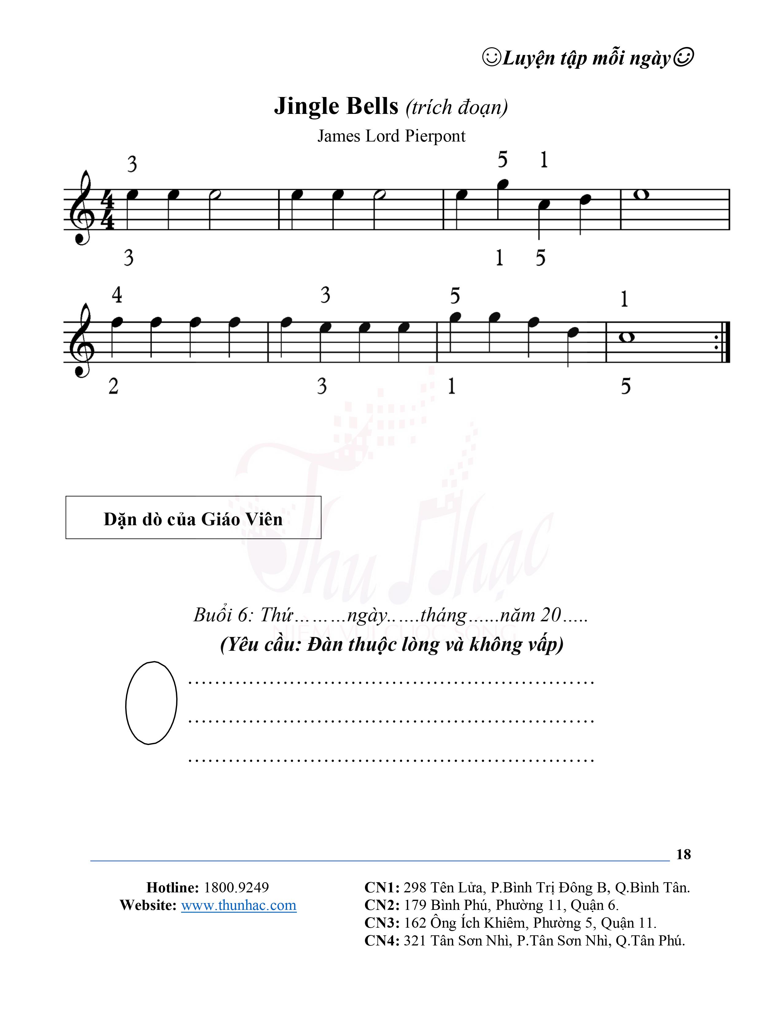 Thực hành piano bài Jingle Bells