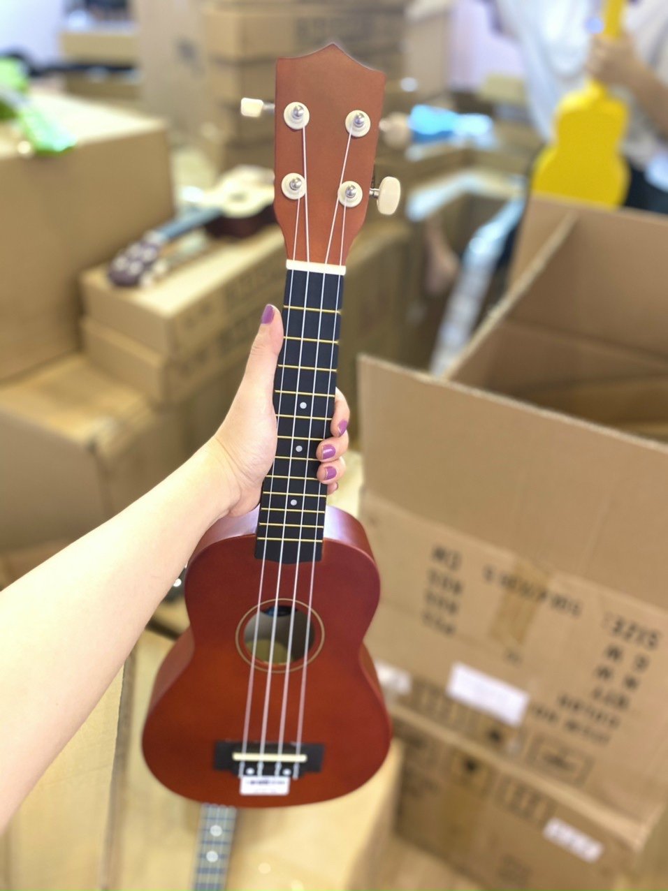 Đàn ukulele soprano màu đỏ gạch