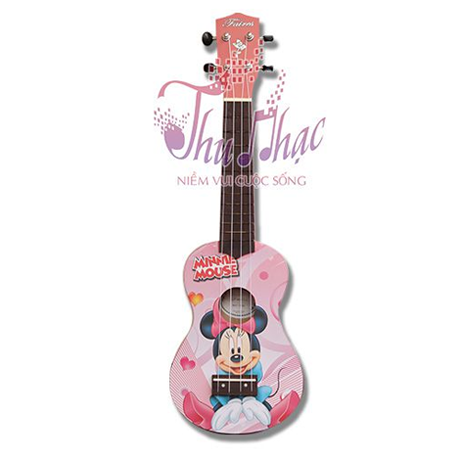 Đàn ukulele màu hồng hình chuột mickey chất lượng
