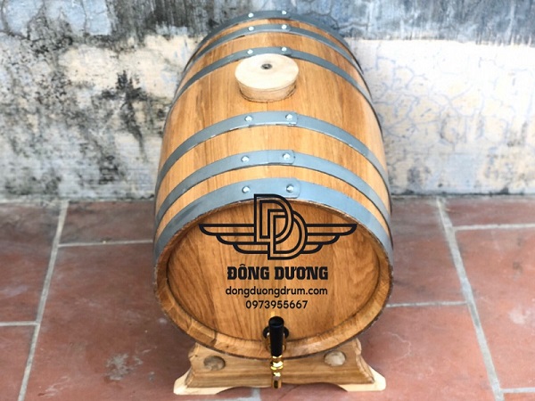 thùng rượu gỗ ngâm ủ hoa quả dáng nằm