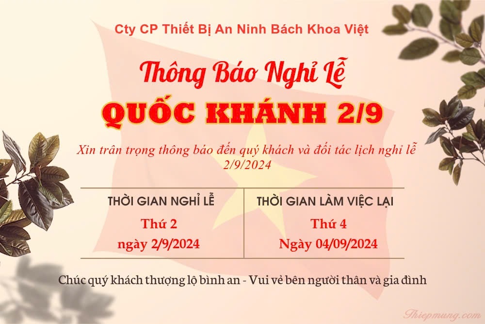 Lịch thông báo nghỉ lễ