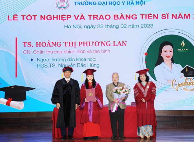 tiến sĩ bác sĩ hoàng lan nhận bằng tiến sĩ thẩm mỹ
