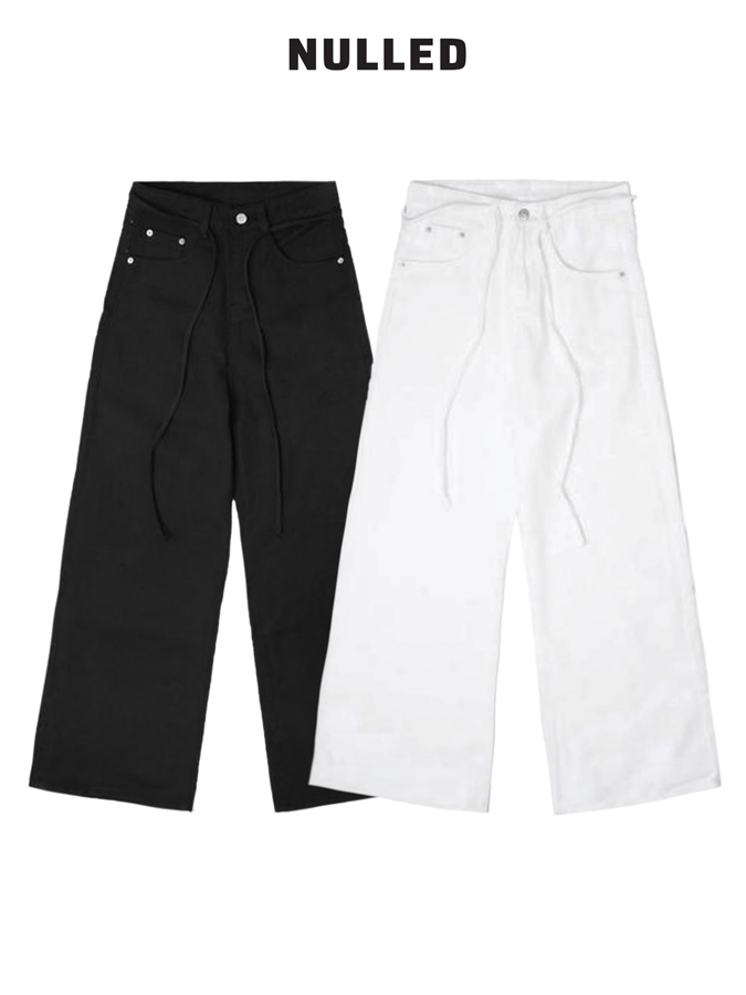 Quần jean denim phối dây basic local brand NULLED