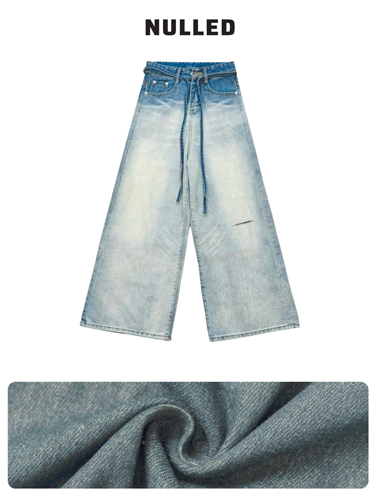 Quần jean denim phối dây local brand NULLED