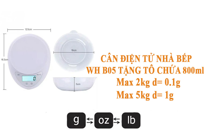 Cân tiểu ly điện tử mini ặng tô b05