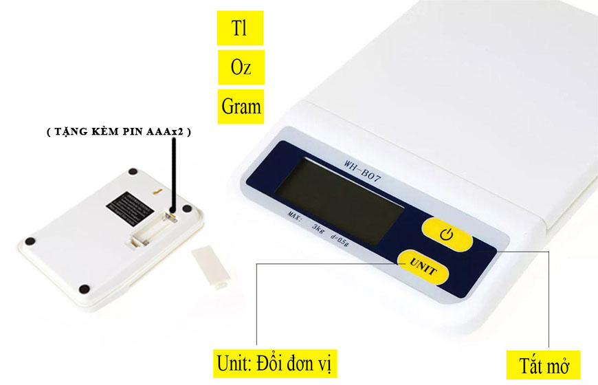 cân điện tử mini 3kg chính xác cao