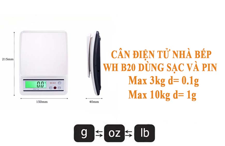 cân điện tử mini nhà bếp 3kg b20