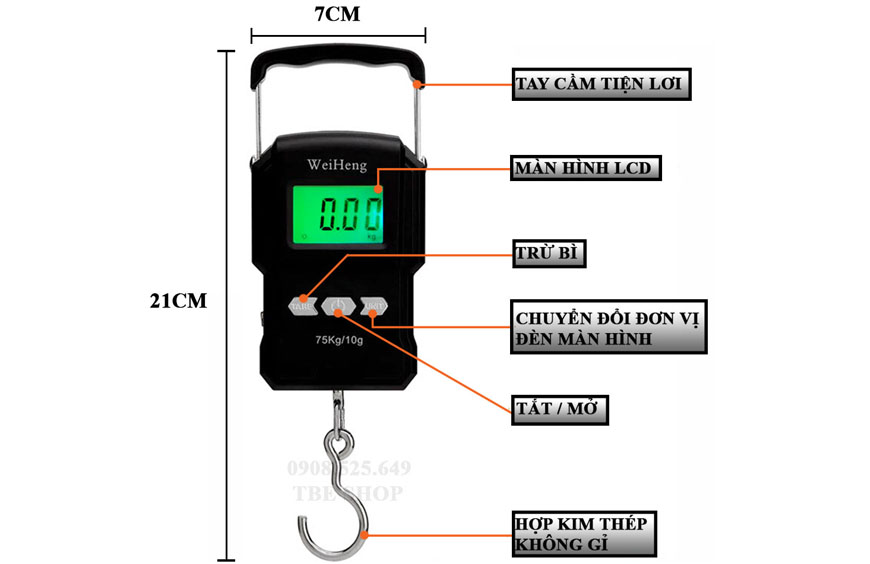 Cân điện tử mini cầm tay a22 chính hãng