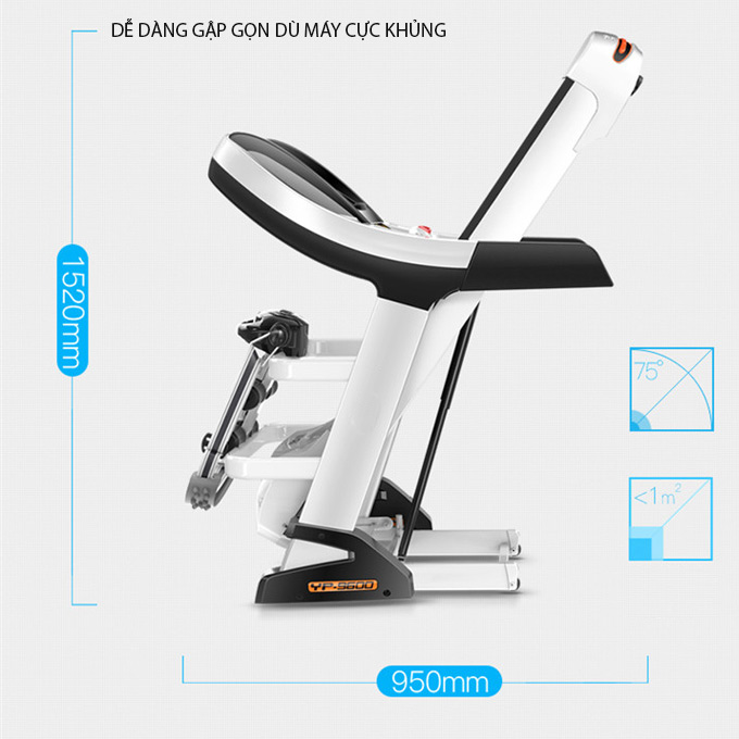 Máy chạy bộ HQ-9600 khi gập gọn