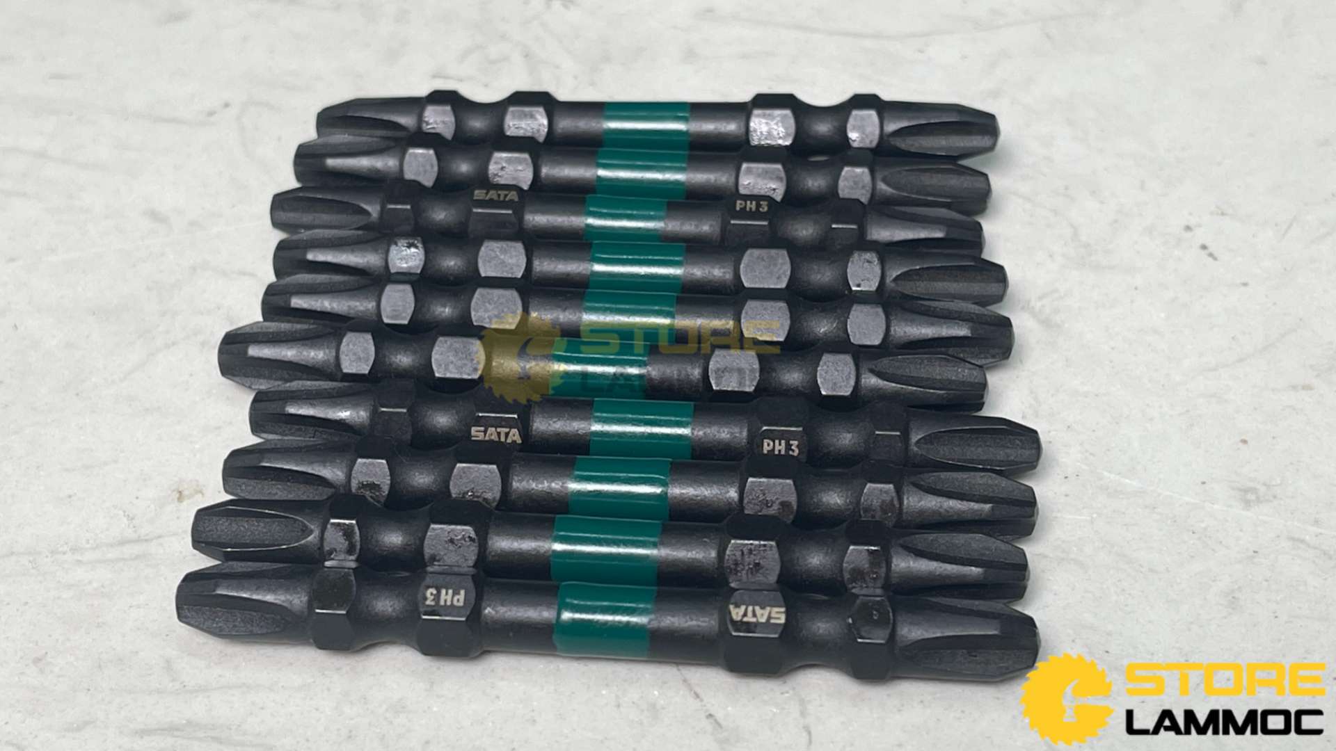 Bộ 10 đầu tua vít đen loại 2 đầu PH3 65mm Sata 59803