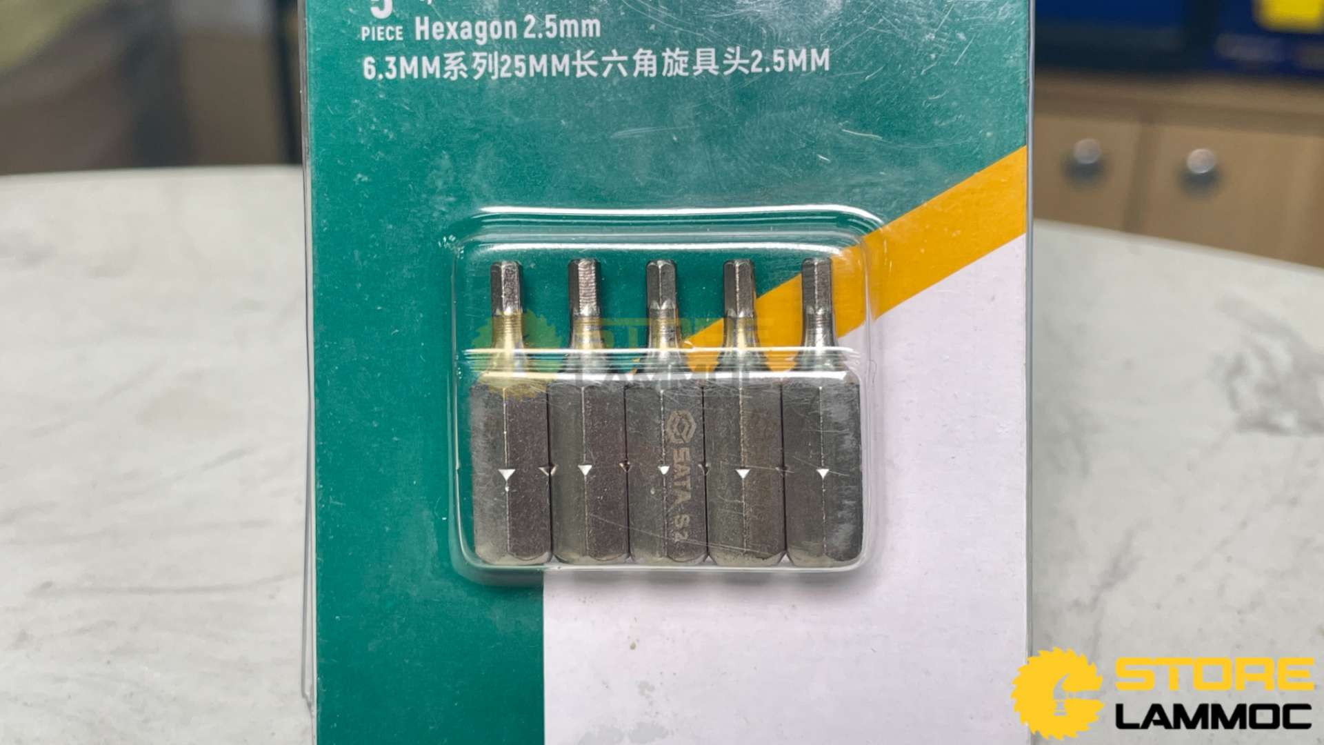 Bộ 5 đầu tua vít thẳng bằng thép dài 25mm Sata 59252