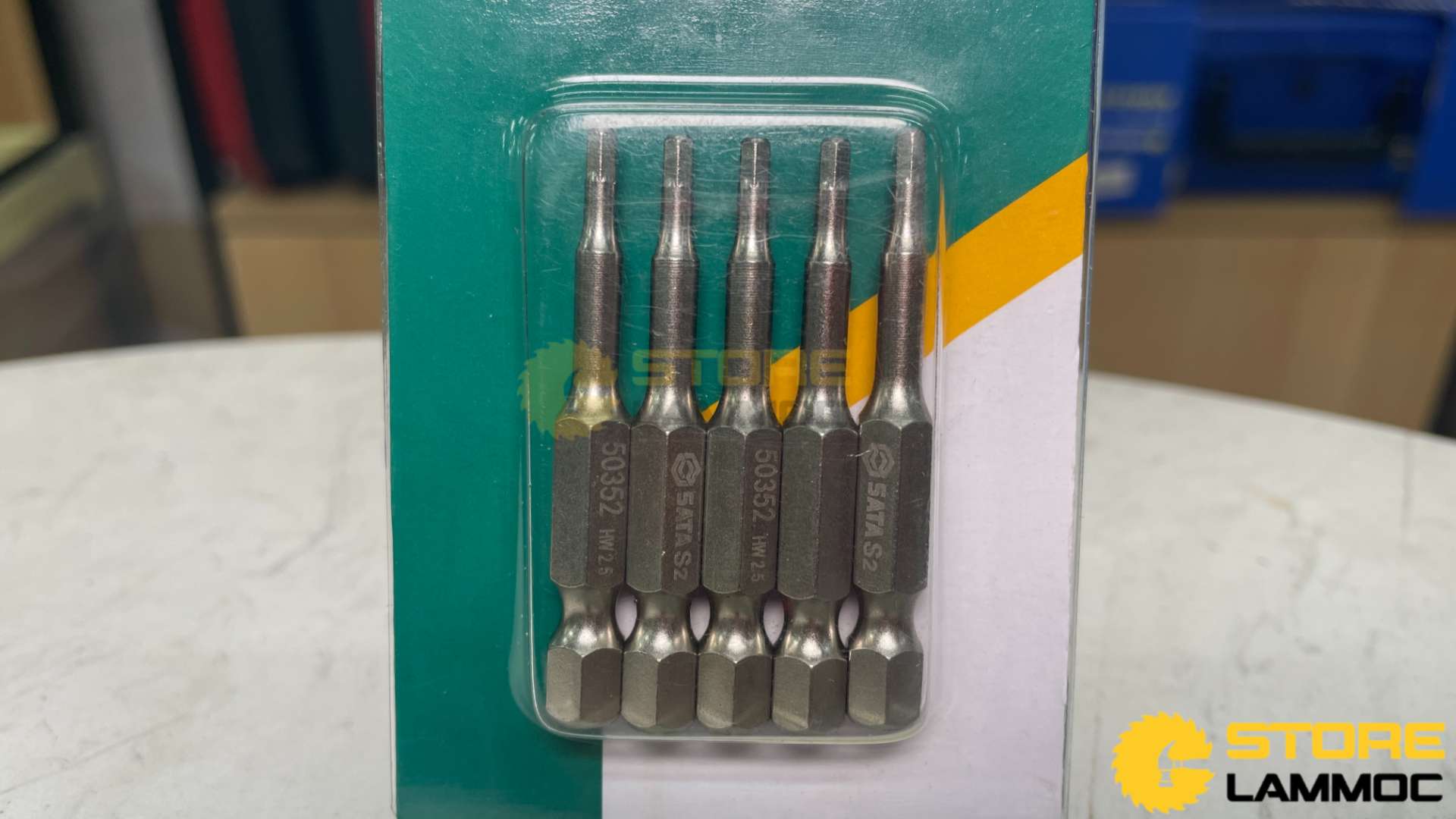 Bộ 5 đầu tua vít thẳng bằng thép dài 50mm Sata 59352