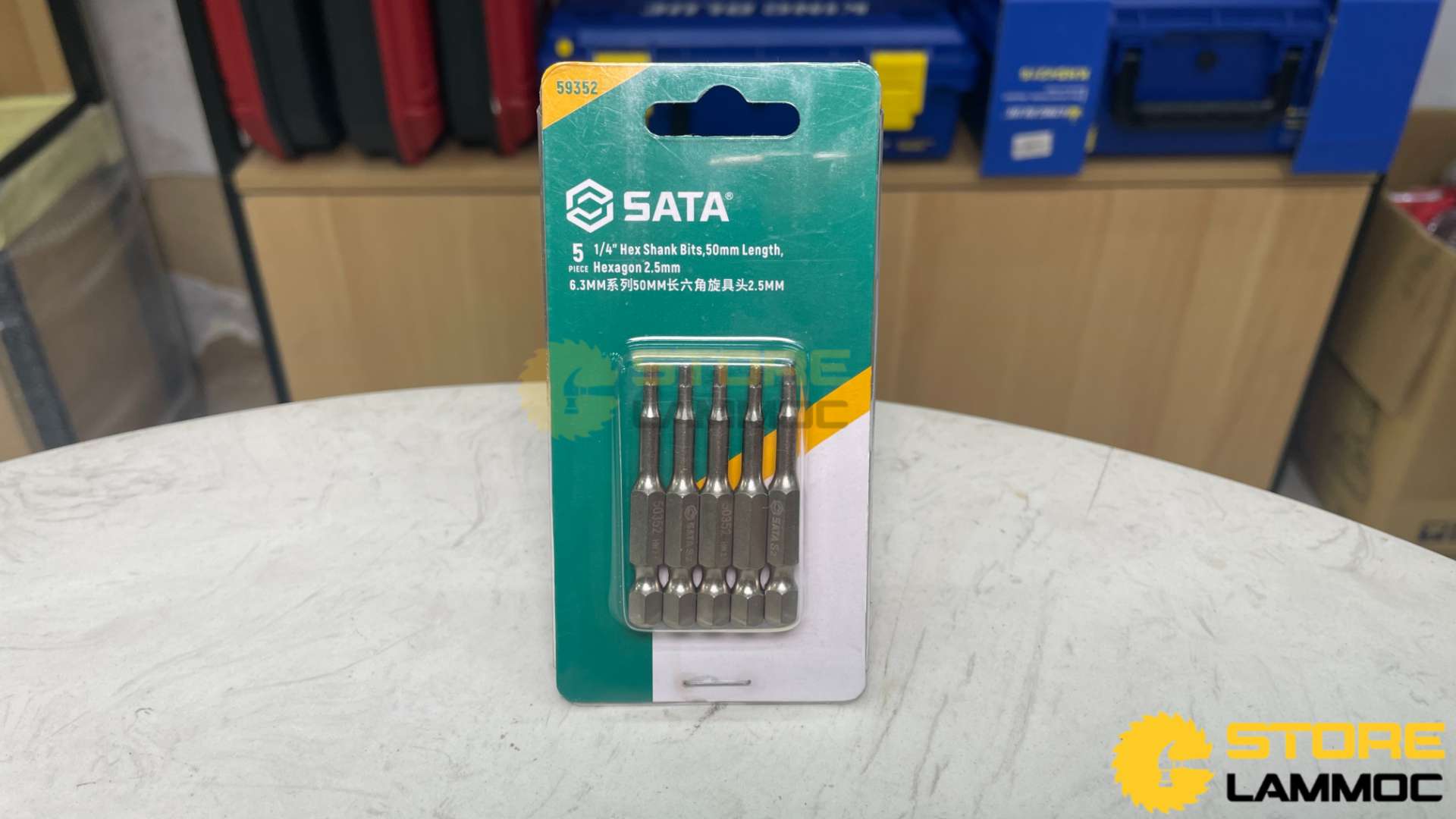 Bộ 5 đầu tua vít thẳng bằng thép dài 50mm Sata 59352