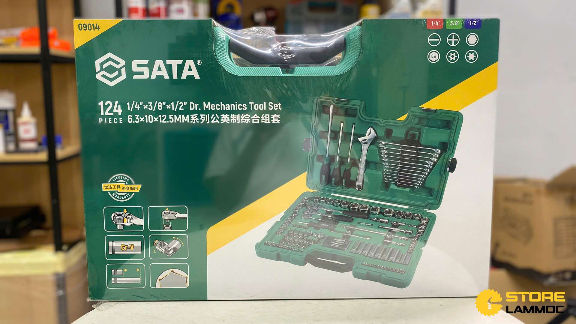 Bộ dụng cụ sửa chữa 1/2inch (bộ 124 cái) Sata 09014