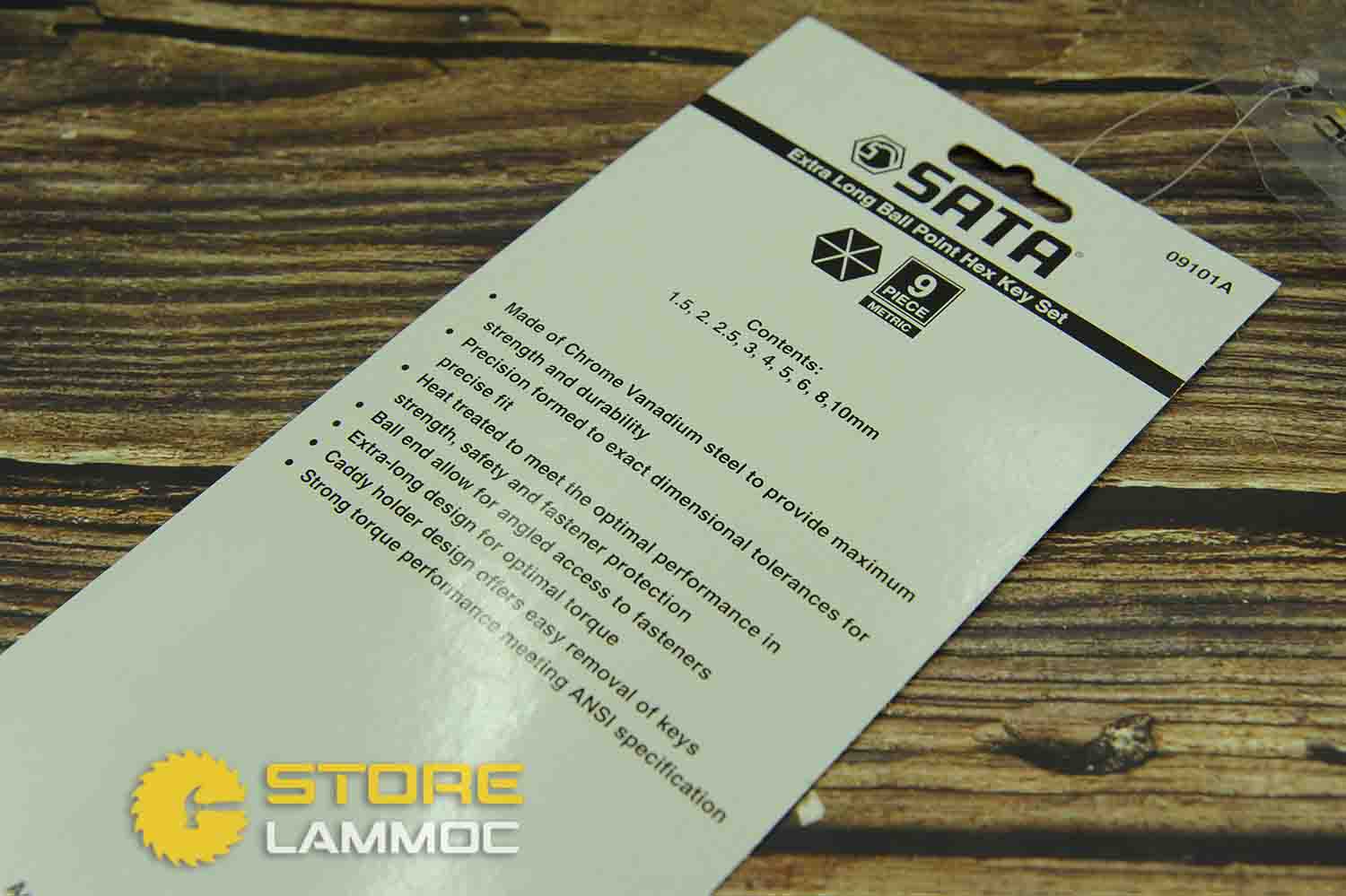 Bộ lục giác đầu bi Sata 09101A loại dài 9 chi tiết