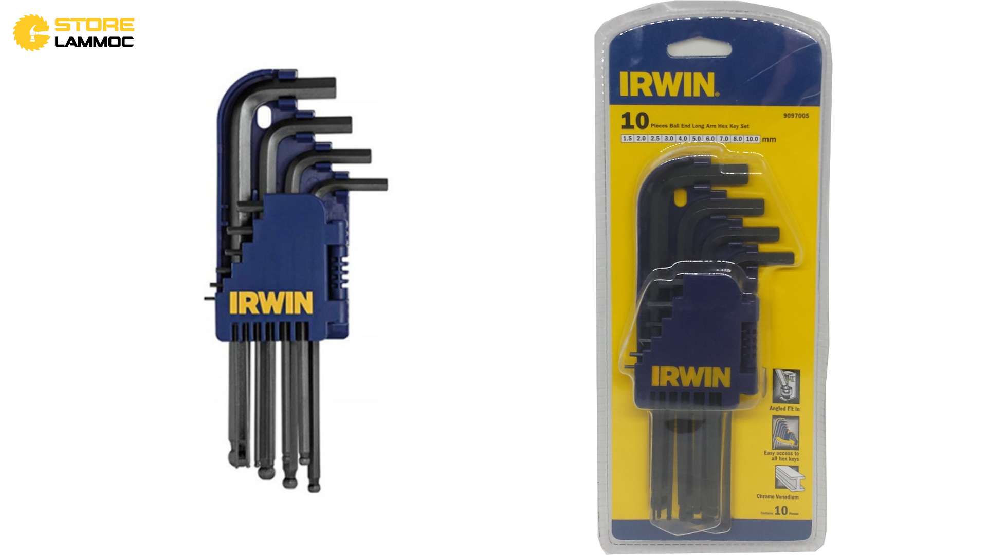 BỘ LỤC GIÁC IRWIN ĐẦU BI ĐEN 10 CÂY T9097005