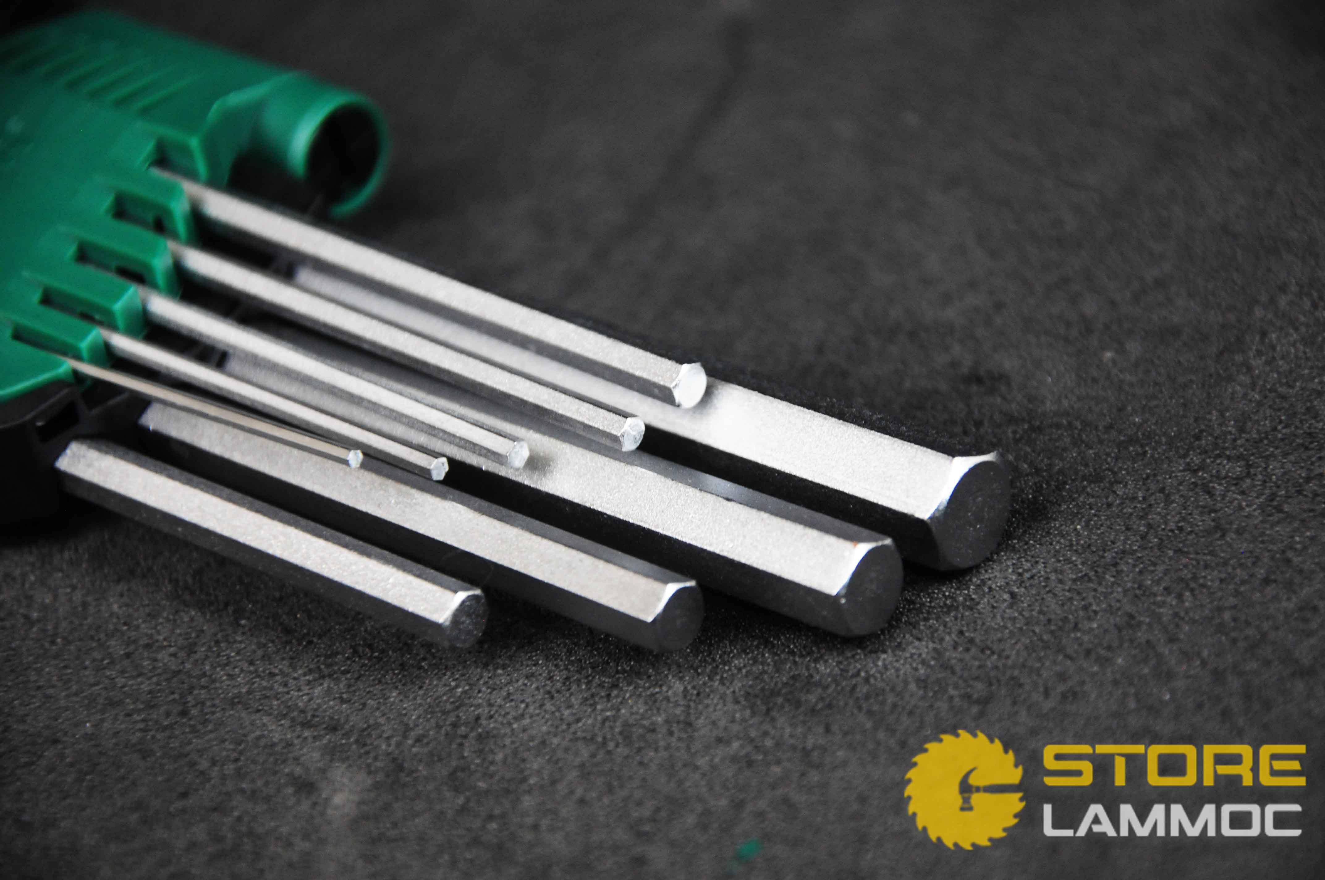 Bộ lục giác thẳng Sata 09107A 9 chi tiết hệ mét