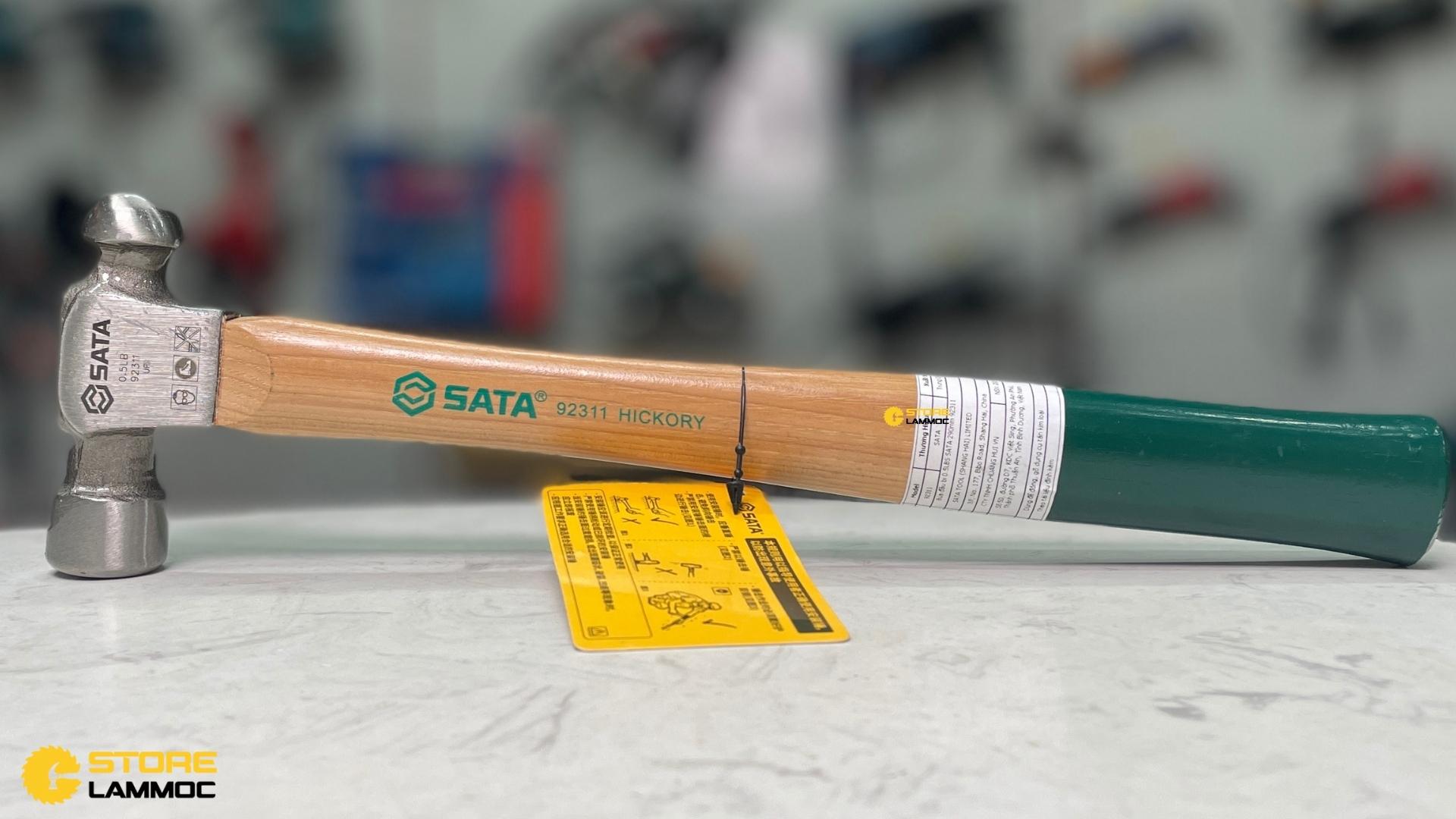 Búa cán gỗ đầu tròn 0.5LBS 290mm Sata 92311