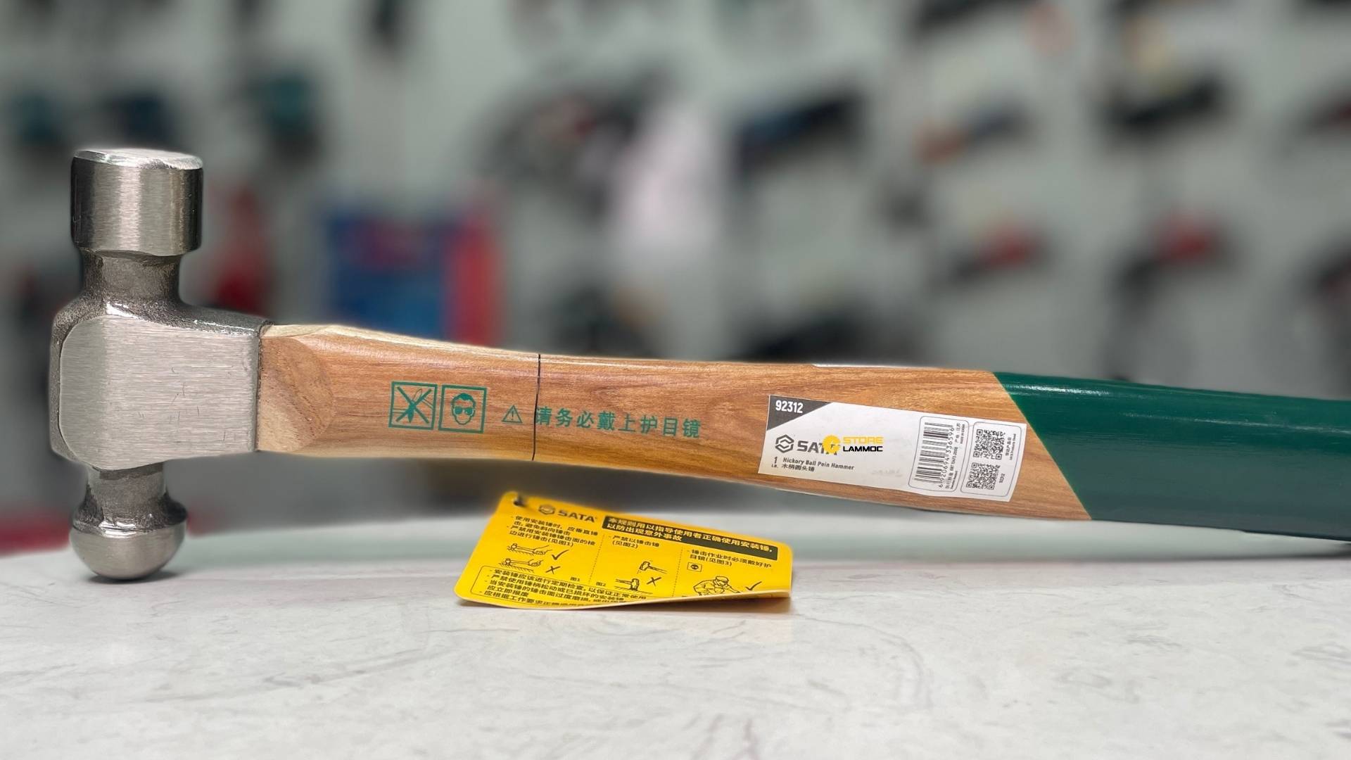 Búa cán gỗ đầu tròn 1LBS 350mm Sata 92312