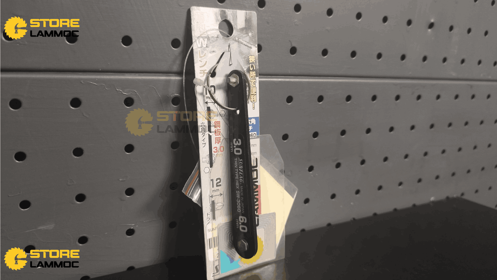 Cần vặn lục giác 2 đầu 3mm và 6mm mở góc siêu hẹp Nhật Bản Sunflag SW-3060