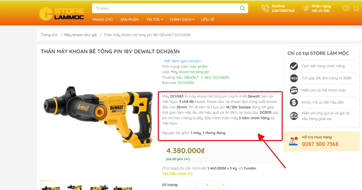 Cập nhật thông tin sản phẩm công cụ dụng cụ trong xây dựng trên website
