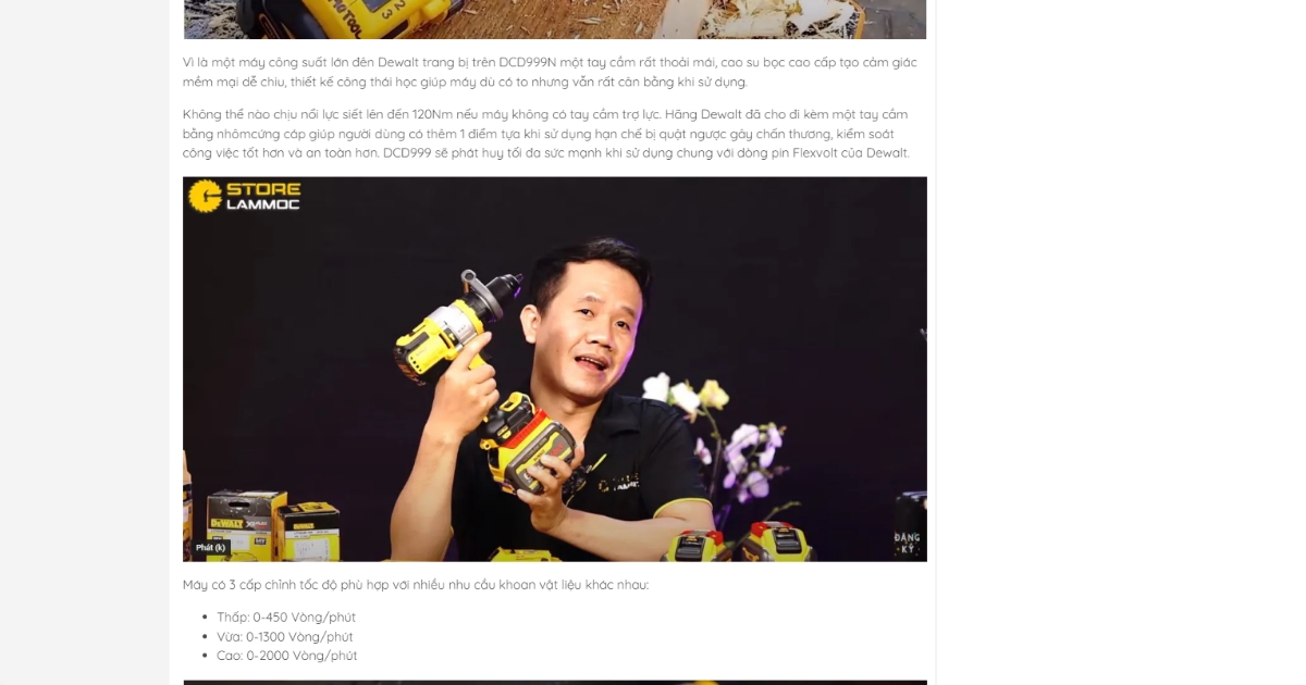 Cập nhật thông tin sản phẩm công cụ dụng cụ trong xây dựng trên website