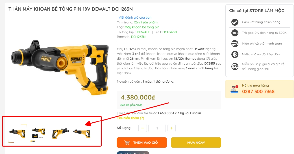 Cập nhật thông tin sản phẩm công cụ dụng cụ trong xây dựng trên website