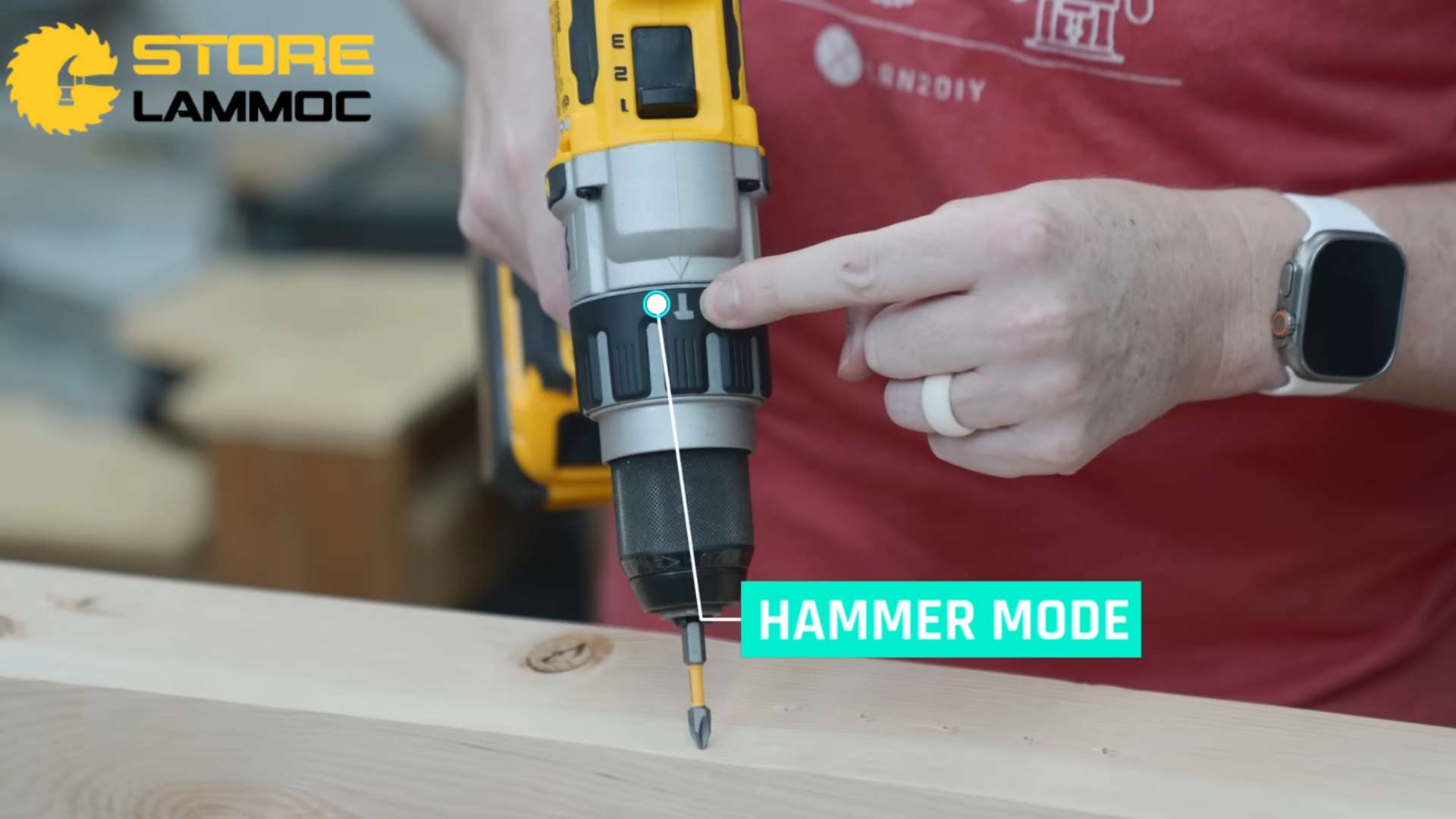 Chế độ khoan búa máy khoan pin DeWALT