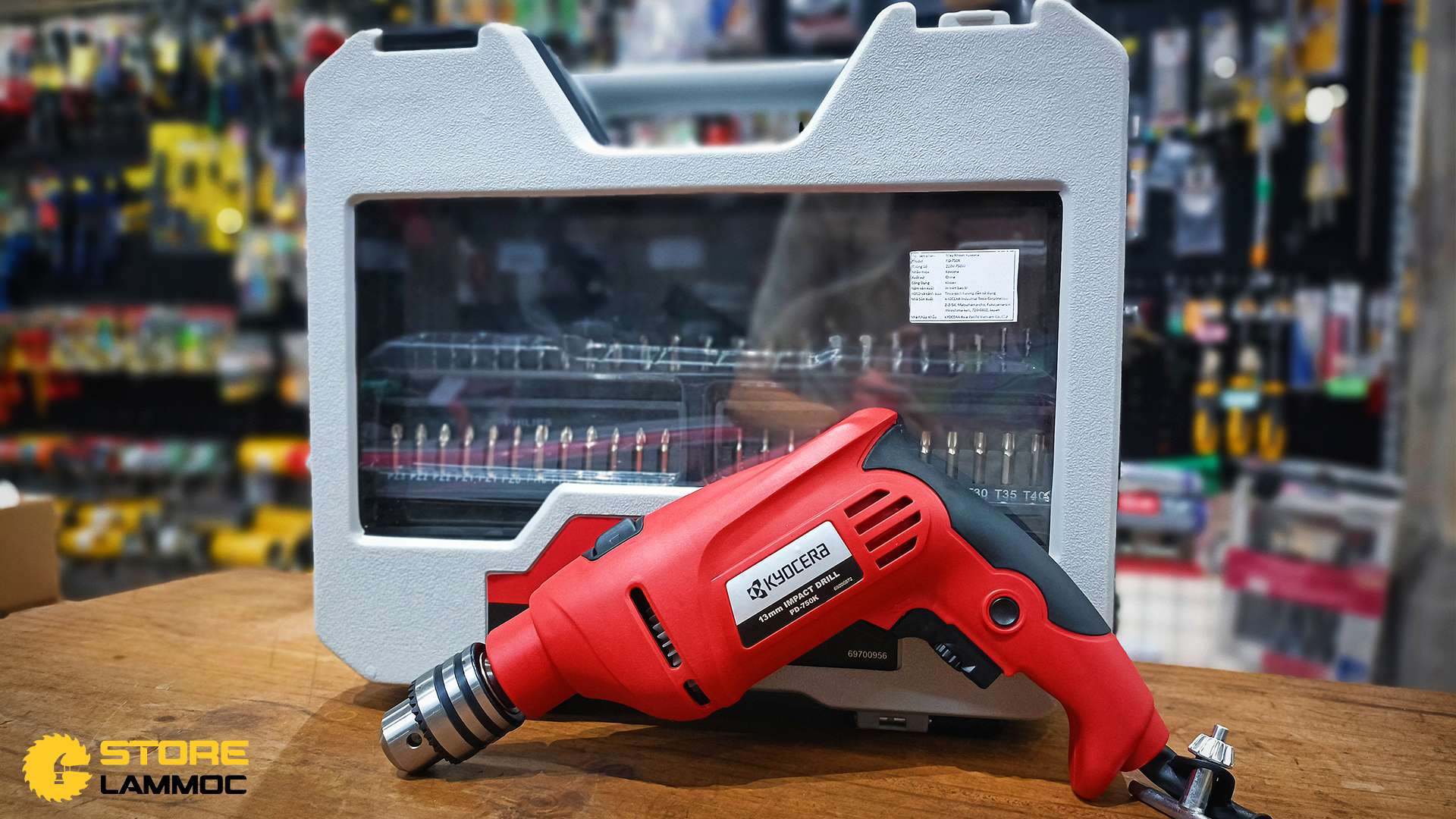 Combo 77 món và máy khoan tường Kyocera PD-750K