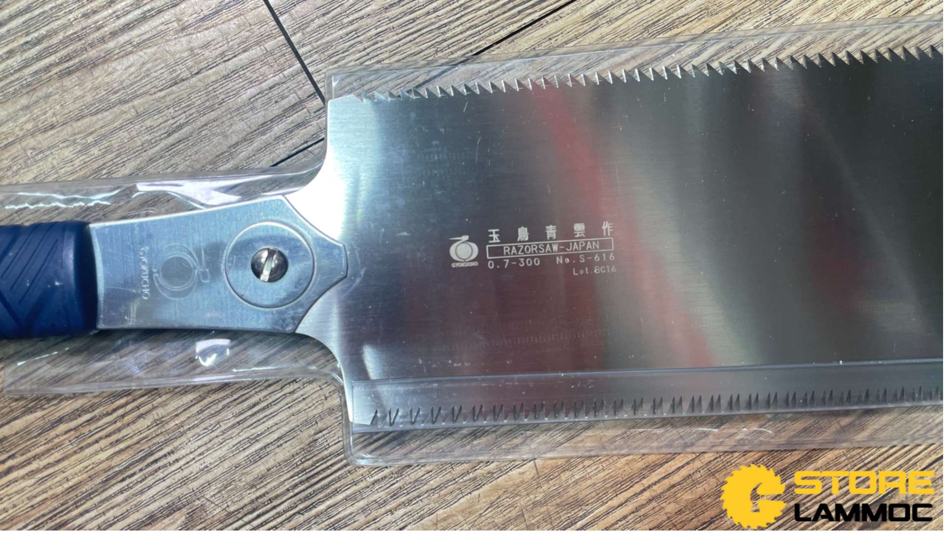 Cưa cắt mộng gỗ 2 mặt hai lưỡi 0.7mm cán nhựa xanh Razor Saw Gyokucho RZ664