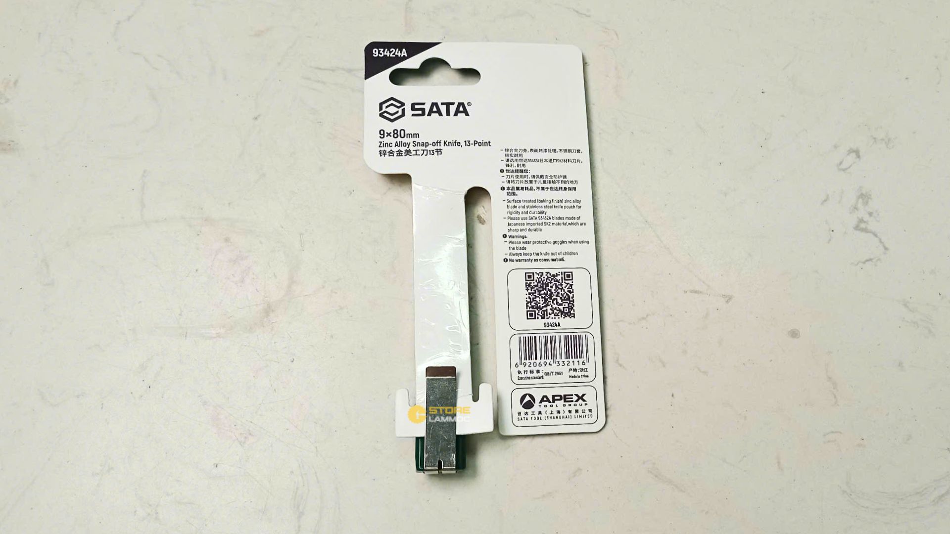 Dao rọc giấy bằng kẽm 9x80mm Sata 93424A - 4