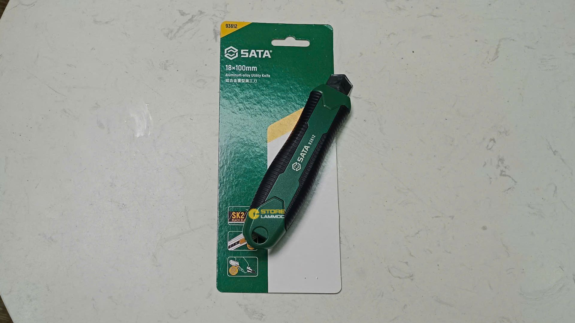 Dao rọc giấy có nút khóa lưỡi dao 18x100mm Sata 93612 - 1