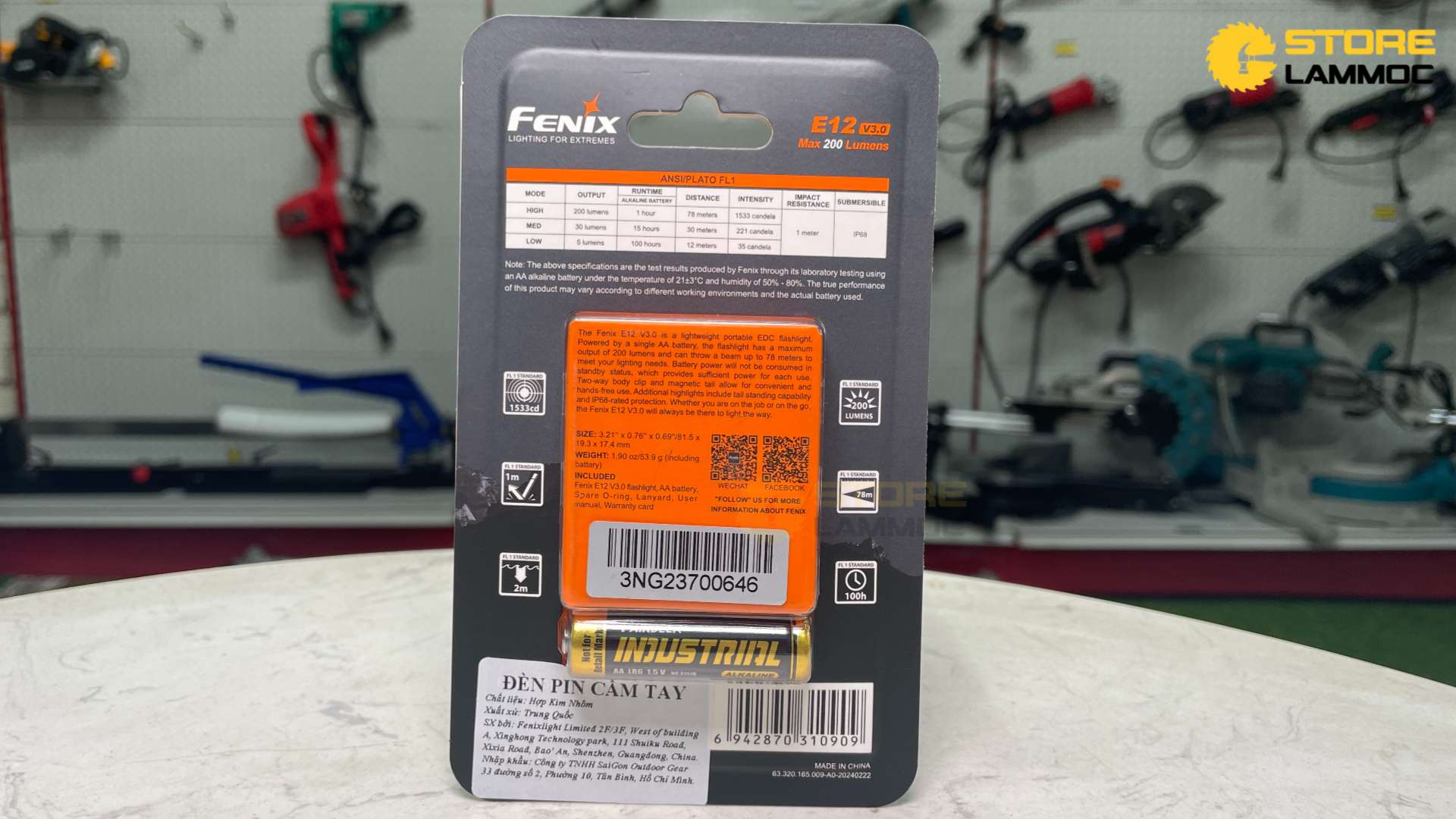 Pin Đèn pin cầm tay Fenix FN-E12V3