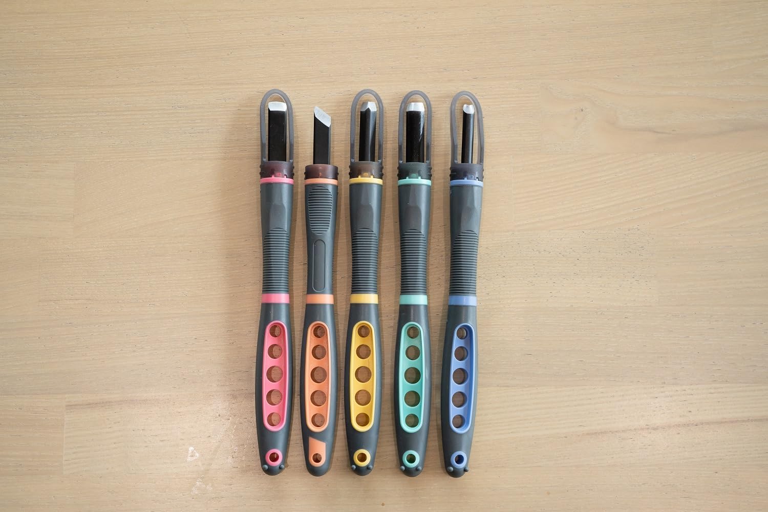 Bộ dao điêu khắc gỗ 5pcs Nhật Bản GX-NEO, cán nhựa Seki Graver Razor YHAC044