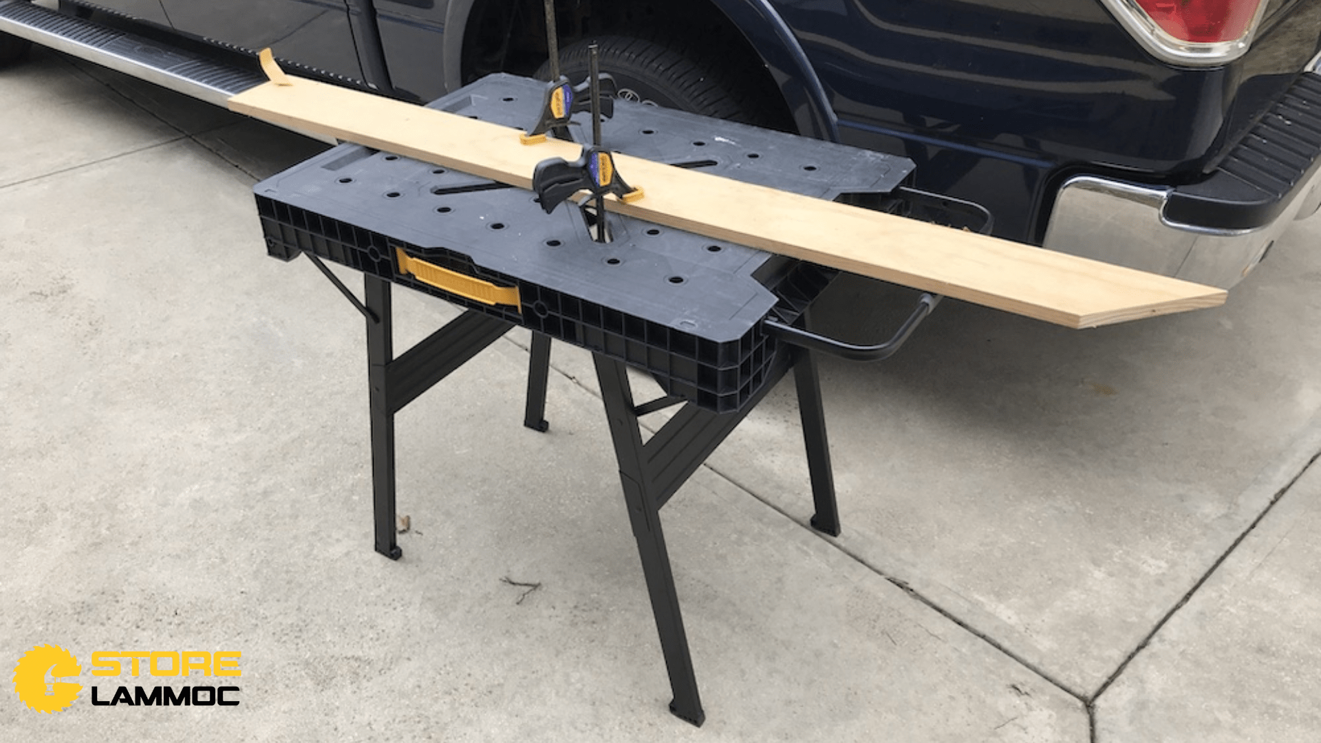 Hệ thống kẹp của bàn thao tác Dewalt