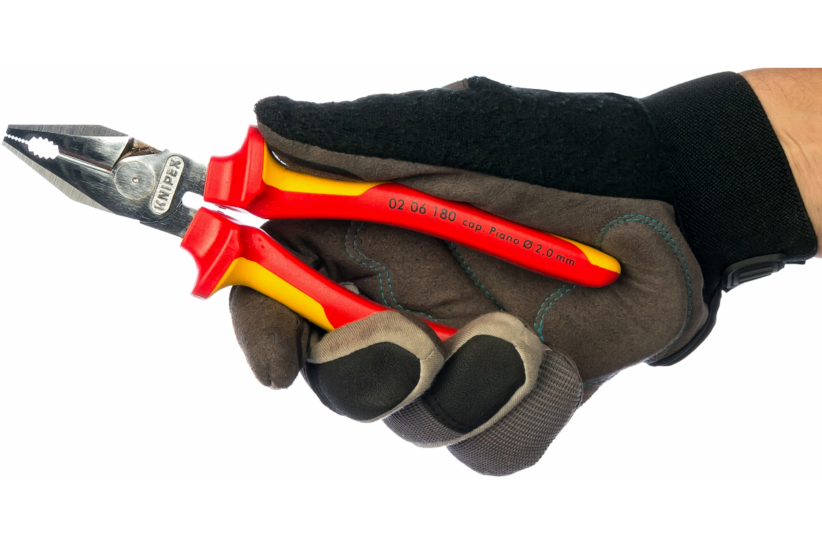 Kìm đa năng lưỡi cắt HRC 63, cách điện 1000V Knipex 02 06 180