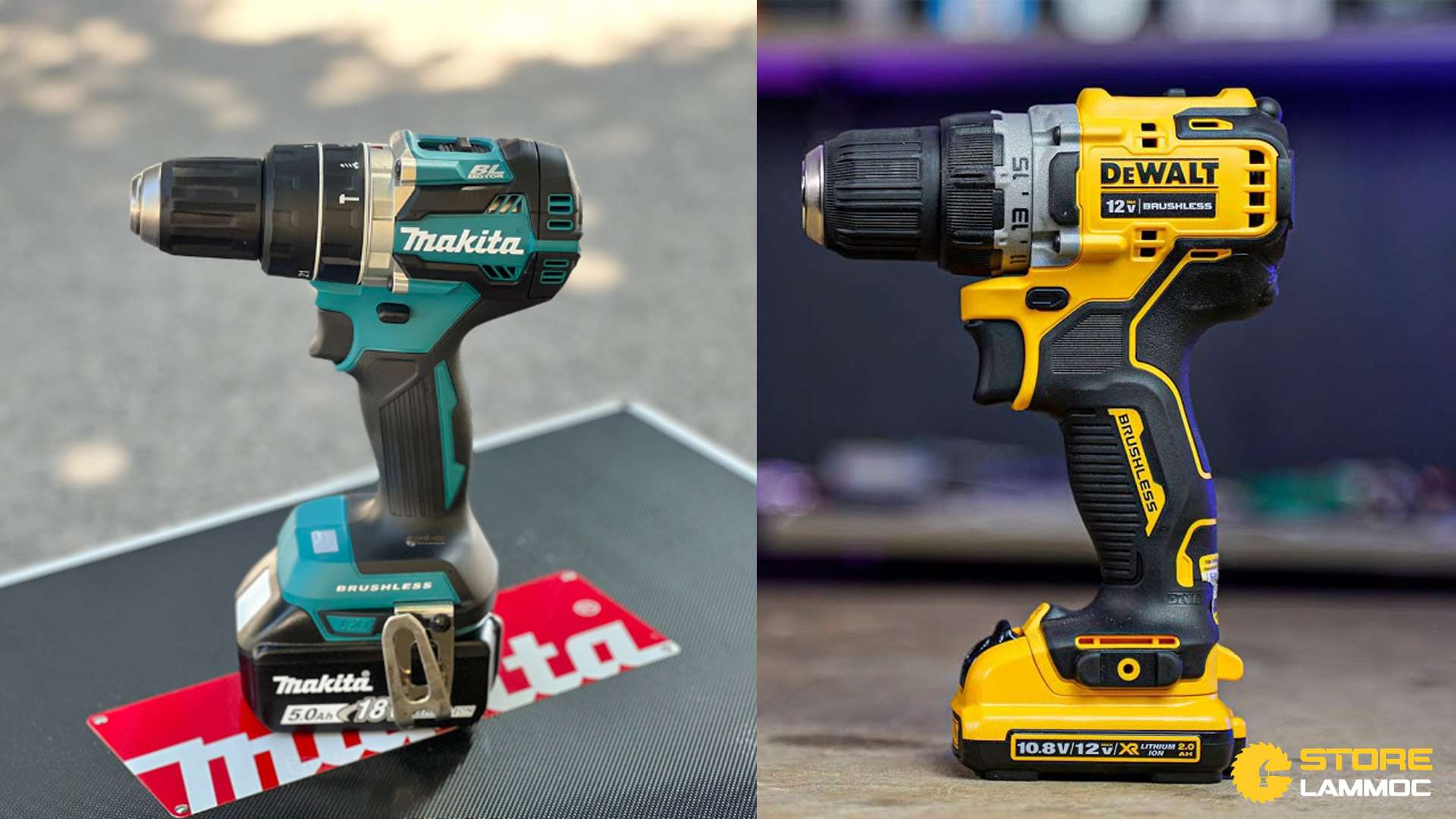 Makita DHP484 và DeWalt DCD701