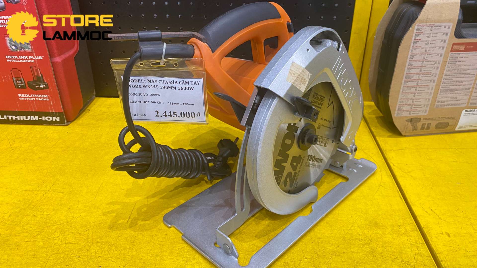 Máy cưa đĩa cầm tay 190mm có laser 1600W Worx WX445