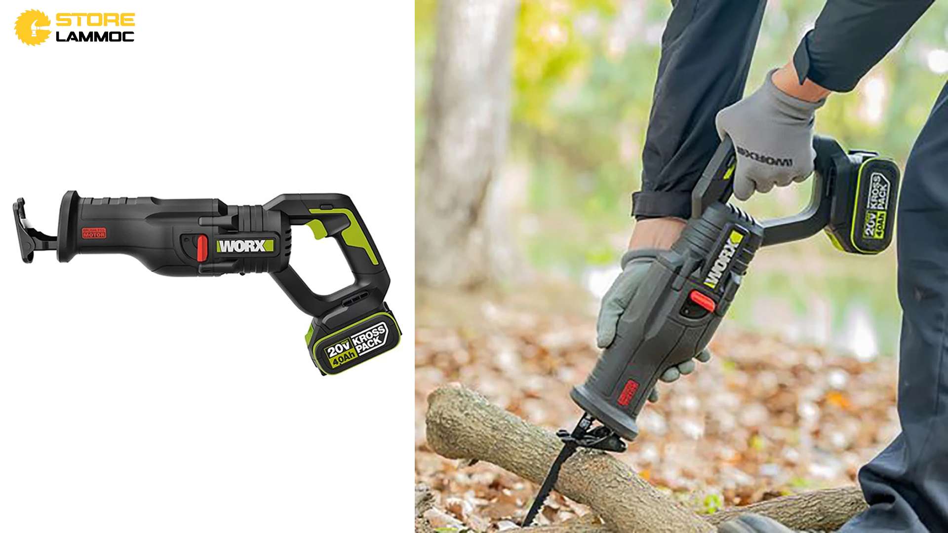 MÁY CƯA KIẾM DÙNG PIN 20V WORX WU501